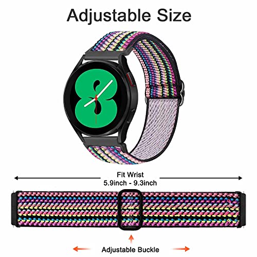 Enoyoo 4 Pack Elastic Watch Bands Compatible With Samsung Galaxy Watch 4 /Galaxy Watch 5 40Mm 44Mm, Galaxy Watch 4 Classic /Galaxy Watch 5 Pro, Galaxy Active 2, 20Mm Stretchy Nylon Loop Strap For Women Men #TOP2