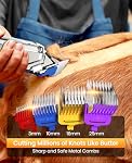 Oneisall Pantoufles professionnelles de grooming pour cheveux épais 4 Peignes métalliques, Lames d'acier inoxydable, sans fil rechargeable, faible bruit,4H Durée,IPX7 Imperméable,LED Affichage