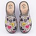 Imagen de JOMIX Pantuflas de Casa Mujer Invierno Forradas Antideslizantes Zapatillas Cuña Baja Cerradas Fantasía Corazones Cómodas y Calentitas para Mayores Made in Italy ITD2417 Gris 38