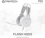 FANTECH 5 in-1 Gaming Keyboard and Mouse Combo, Rainbow LED Backlit Wired Keyboard,Gaming Headset and Headphone Stand Gaming Mouse Pad,Wired Gaming Mice, for,PC,Laptop,Xbox White