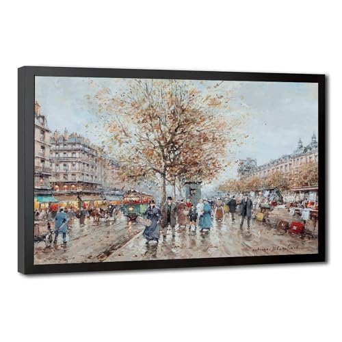 Impression sur toile scène de rue de Paris Blanchard 61x91,4 cm