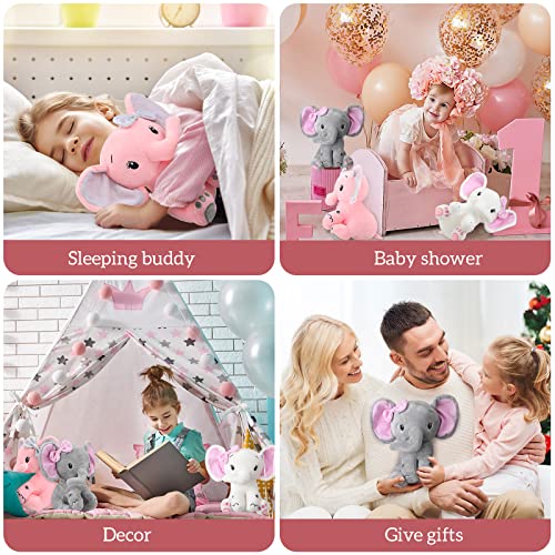 HyDren 6 Pcs 8 Inch Elephant Stuffed Animals Big Ear Plush Toy, Pink by HyDren - Used condition - Image 6