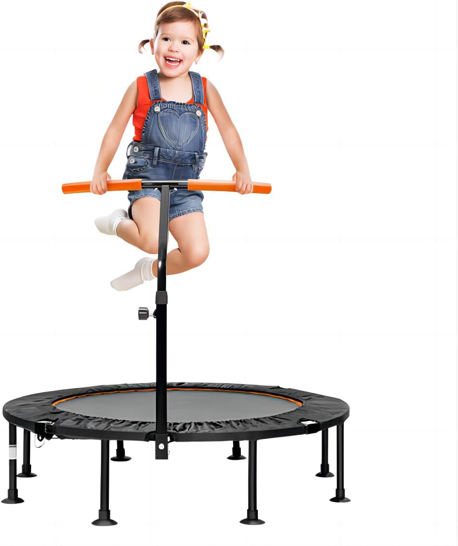 SPOTRAVELMini Outdoor Trampoline, Foldable Fitness Rebounder with Protective Cover, Portable Indoor Exercise Bouncer for Kids Adults