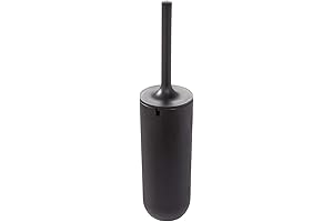 Matte Black iDesign Cade Bowl Brush and Holder - Bathroom Toilet Cleaning Set