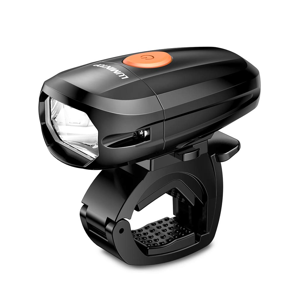 LUMINTOPC01 USB Rechargeable Bicycle Front Light, IP68 Waterproof, Bike Headlight with Super Bright Cree Neutral LED, Road Cycling Safety Flashlight, Easy Install & Quick Release