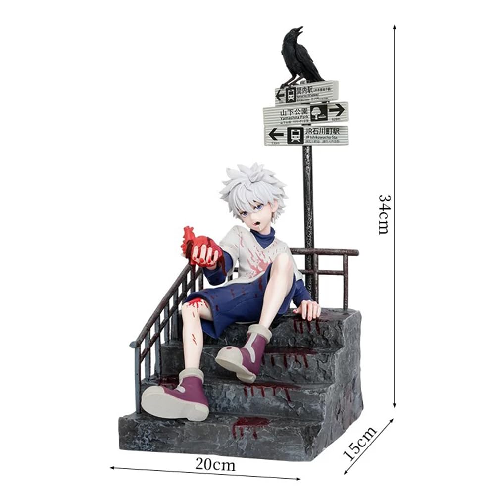 Xinnice Killua Zaoldyeck Figurine – 34 cm Anime Killua Figurine d'action assise en PVC Modèle Statue Ornements à collectionner Cadeau pour les fans d 'anime Xinnice Killua Zaoldyeck Figurine – 34 cm Anime Killua Figurine d'action assise en PVC Modèle Statue Ornements à collectionner Cadeau pour les fans d 'anime