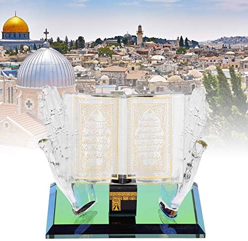 Crystal Islamic Decor, Muslim Crystal Decorative Model Muslim Islamic Building Figurines Collectible Crafts Souvenirs Car Decor for Home Table Home Decor Kab