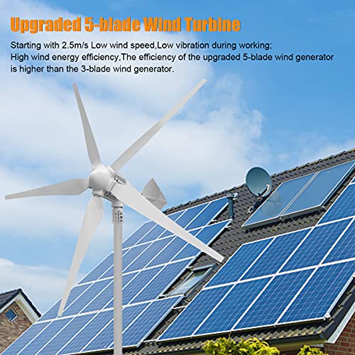 Auecoor 1800 Watts 24 Volts Solar Wind Hybrid System Kit:8Pcs 100W Etfe Flexible Monocrystalline Solar Panel+1000W Wind Turbine Generator+Accessories #TOP6