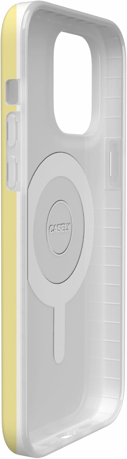 Casely iPhone 14 Pro Case | Butter Yellow Stripes | Sunday Best | Compatible with MagSafe | Classic Ultra Slim Design
