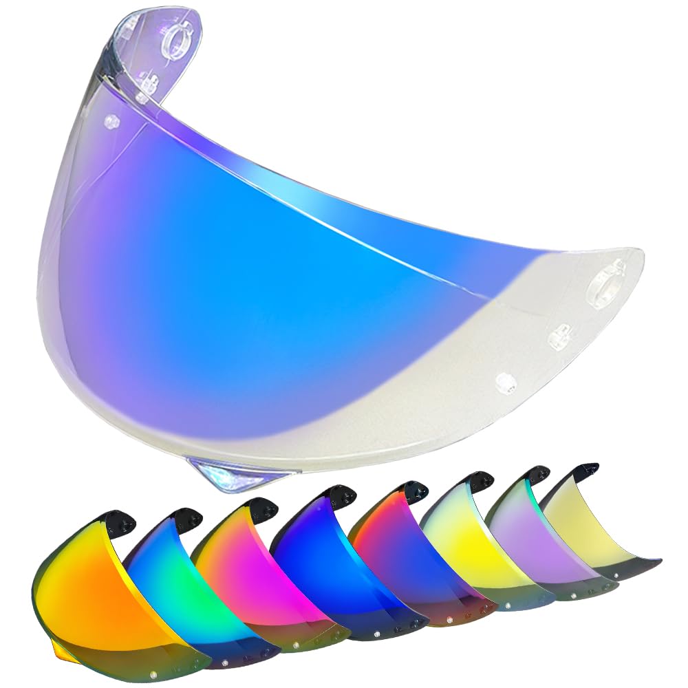 Cylclnb Revo Clear Blue Hj-34P Helmet Visor Replacement For Hjc C10.motorcycle Shield Uv Protection Compatible With (Clear)(Revo Clear Blue)