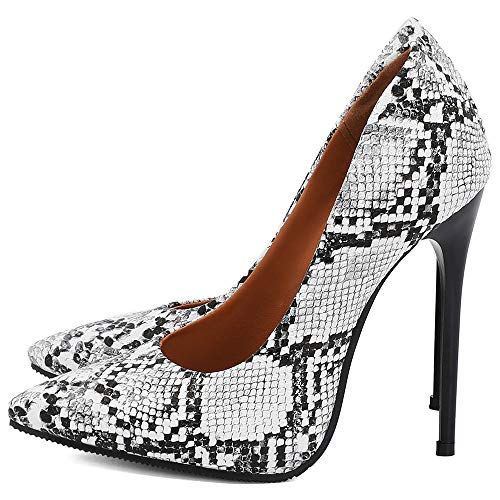 ZSQBQ Women High Heel Shoes Pointed Toe Snakeskin Print Slip On Wedding Evening Dress Stiletto Pumps2