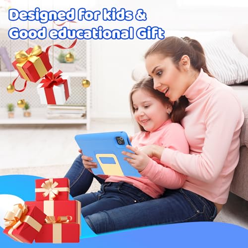Image of Gleeso Kids Tablet, Android 15 Tablet for Kids 10 inch Octa-Core with Case, 128GB 1TB TF Card Expandable, Tablet for Toddler Children, Parental Control, Dual Camera, WiFi,Gift（Blue）