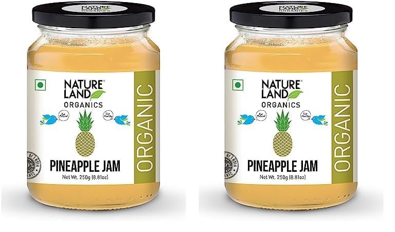 Image of Natureland Organics Pineapple Jam 250gm - Healthy Organic Jams (Pack of 2)
