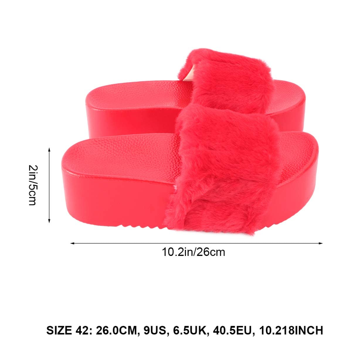 Zapatillas de felpa con punta abierta, para uso doméstico, exterior, interior, para niñas, 1 par (color: rojo, tamaño: 6)