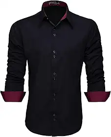 Camisa Social Masculina Manga Longa Slim Fácil Passar (G, Preto C7)