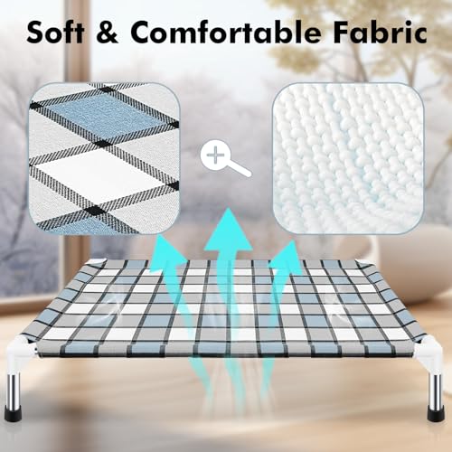 Elevated Outdoor Raised Dog Bed Outdoor Dogs Bed Lifted Pet Bed Dog Cot for Medium Pet Taste Life, Start with A Pet Bed 34'' x 26'' x 6.5'' - Image 3