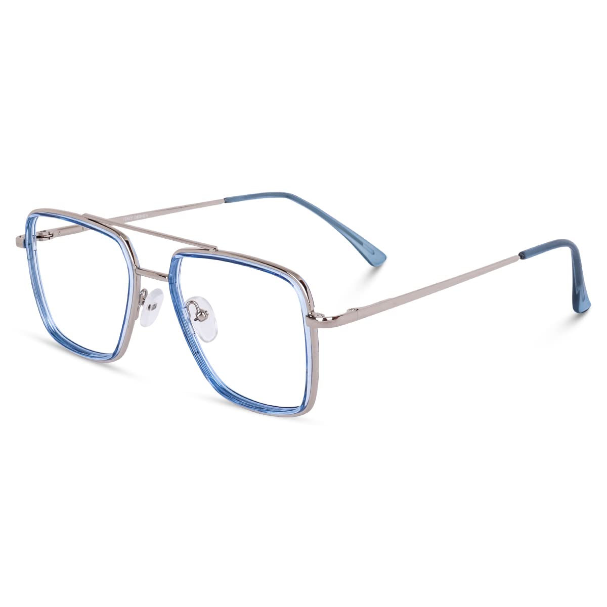 CREEK Blue Light Blocking Blue Cut Zero Power anti-glare Retro Square Eyeglasses,Metal Frame for Eye Protection from UV by Computer/Mobile (With Torch and Testing Card)-image-39