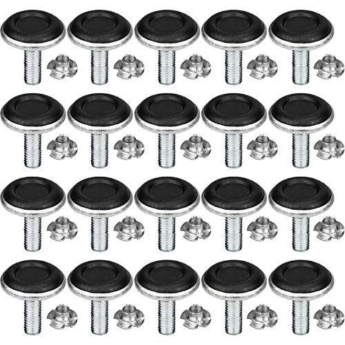 NATEE - Lote de 20 Patas de Cilindro Ajustable para Muebles, Patas de nivelación Aevc T-Tuerca Rosca M8 x 20 x 30 mm, Tornillos Soporte de nivelación Patas de Muebles, Silla, Mesa