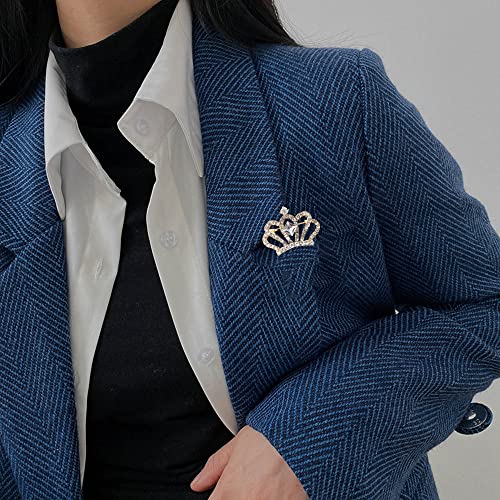 Crystal Rhinestone Princess Queen Crown Brooch Pin Tiara Crown Brooches For Women Girls Crown Tiara For Wedding Party/Banquet/Birthday (F) #TOP1