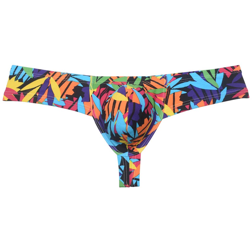 OROCOJUCOSexy Men's Cheeky Briefs Thong Boxers Brazilian Bikini Shorts Underwear 1/3 Rear Cover Boxers Thong Pants