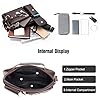 FANDARE Retro Briefcase Men Messenger Bag PU Leather Handbag Laptop Tote Bag fit 12.9 inch Laptop Large Shoulder Bag for Work Professional Business Office College Travel Satchel Crossbody Bag Brown #3