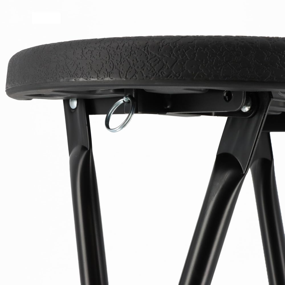 Tabourets haut pliant X2 - Hauteur 80cm - Tabouret de bar pliant - Tabouret mange debout - Siège résine Structure Acier - Noir