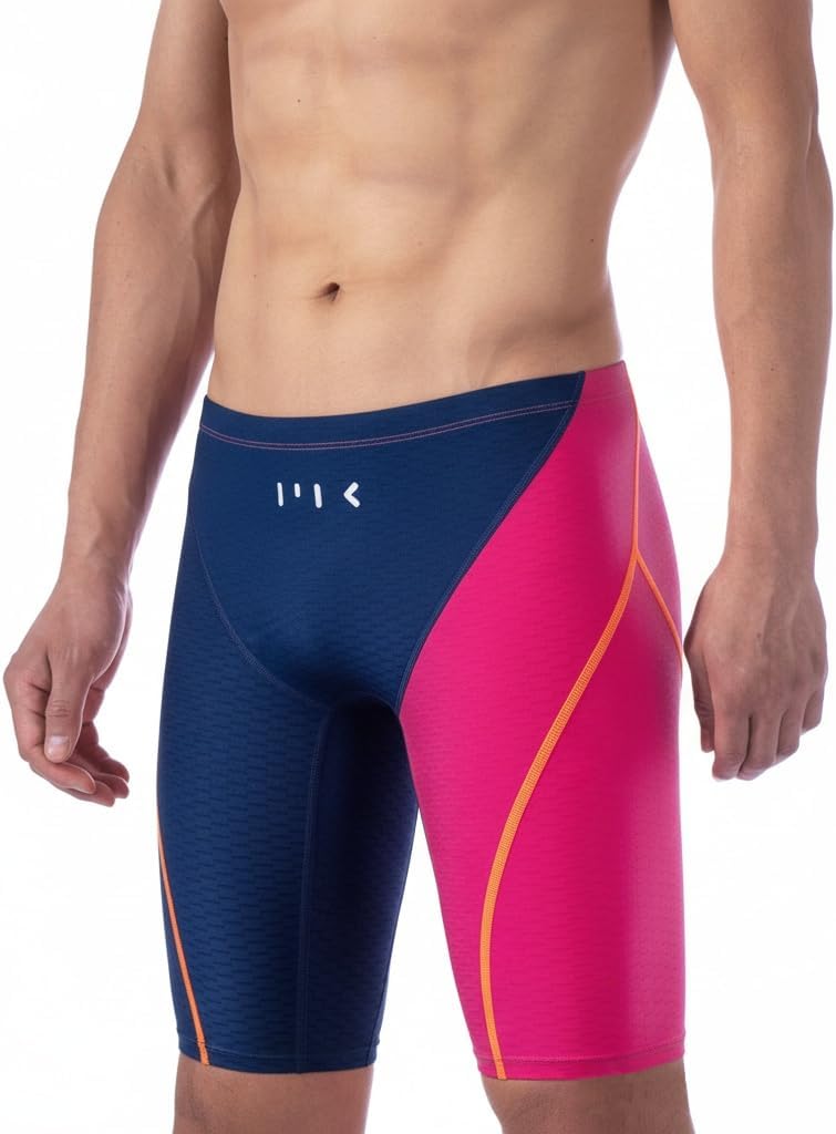 MY KILOMETRE Men’s Swim Jammer Hydrophobic Woven Fabric Compression Swimwear Chlorine Resistant for Training & Racing