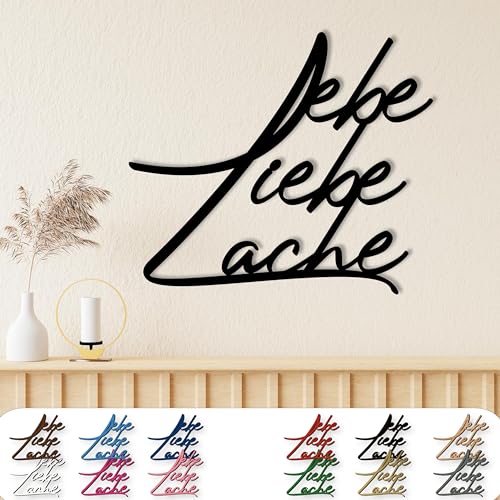 Lebe Liebe Lache' Holz Wandtattoo XXL – Dekorative Wandschild für Wohnzimmer, Schlafzimmer & Büro – Für Familie, Geschenk zu Geburtstag & Valentinstag – 12 Farben