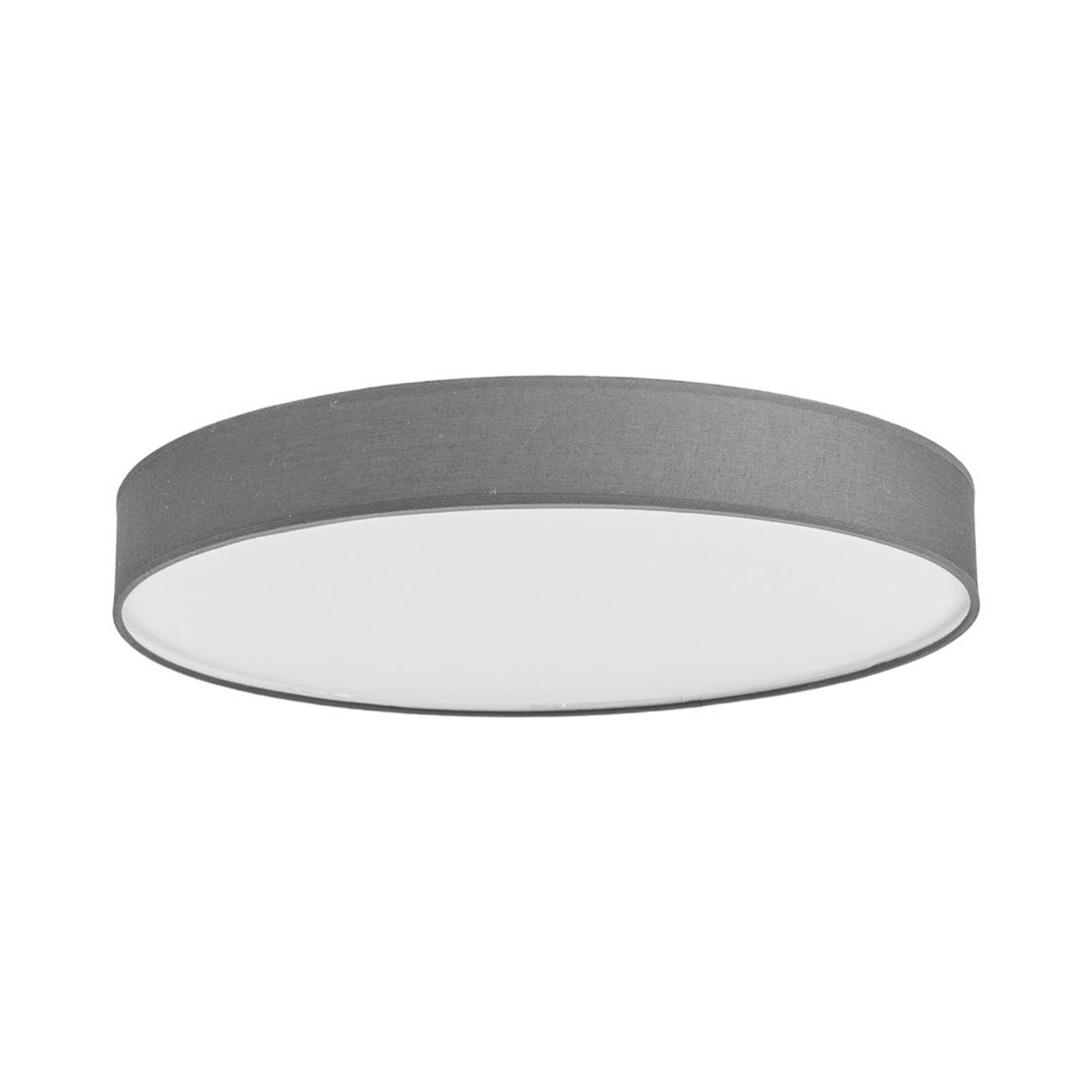 Lindby LED Lámpara de techo Saira (Moderno) en Gris hecho Textura, Tela Tejido Seda e.o. para Salón & Comedor (1 llama, lámpara textil