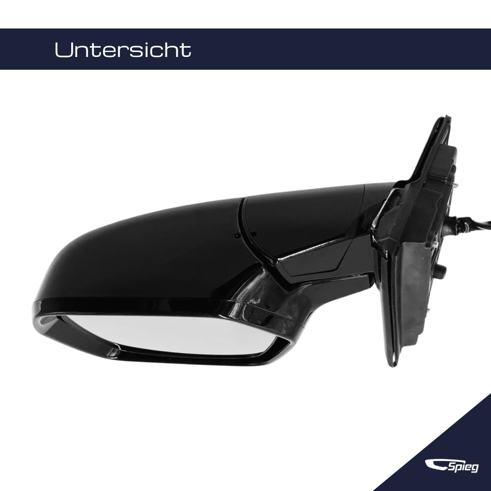Spieg Außenspiegel Rechts für Honda CR-V 3 2007-2011 Elektrisch Einklappbar, mit Blinklicht, Glänzend Schwarz, 9 PIN