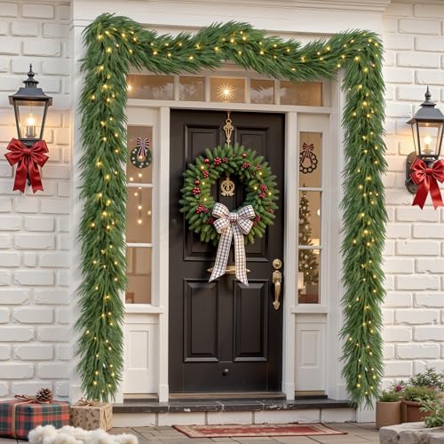 9FT Artificial Christmas Garland with Lights, Norfolk Pine Garland - image 6