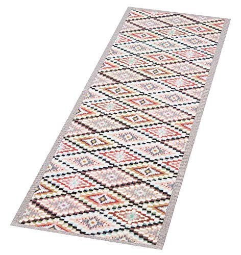 Zala Living Cook & Clean Läufer - rutschfest Teppichläufer Flachgewebe Kurzflor Teppich Küchenteppich Waschbar Küchenläufer Navajo für Flur, Küche, Wohnzimmer - Bunt, 45x140cm Cover
