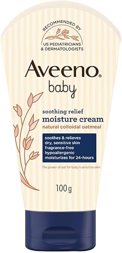 Aveeno Baby Soothing Relief Moisture Cream 100G 24-Hour Protection Dry, Itchy, Sensitive Skin|Clinically Proven|Active Oat...