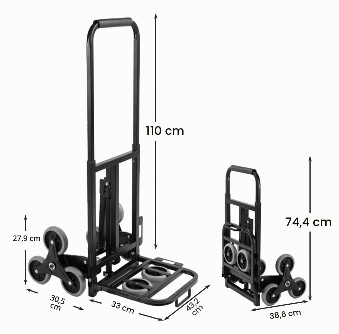 SogesHome Aluminium Transportkarre Sackkarre Handkarre Dolly Wagen Treppenkletterwagen Klappbarer Kletter Gepäckwagen