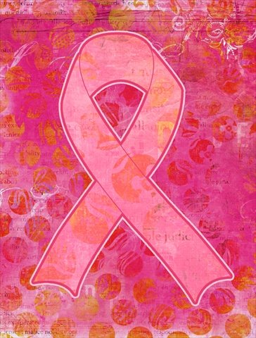 Artsy Breast Cancer Pink Ribbon Flag Canvas House Size