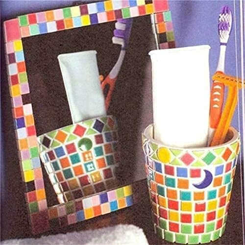 Miniatura 6 de Azulejos de mosaico de cristal irregulares de 17.64 oz de colores mixtos, pequeños mosaicos de bricolaje para niños, manualidades de cristal hechas