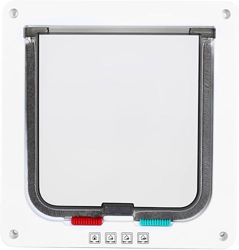 Solapas para gatos con puerta Tunnelfor Upvc, tamaño M de 4 vías con cerradura para mascotas y gatos pequeños para el cuidado de mascotas, tamaño M 4