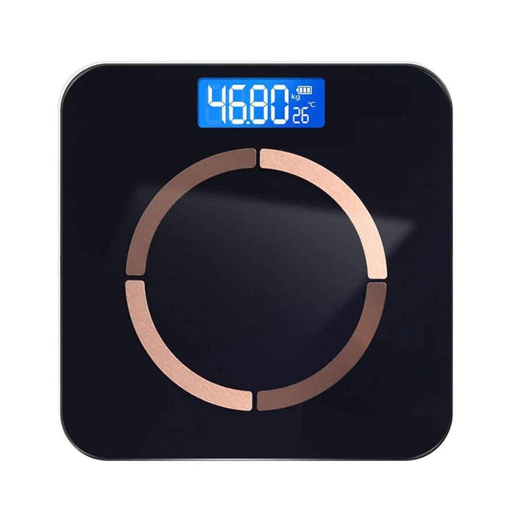 Escala de Grasa Corporal Bluetooth Digital, báscula de baño con BMI, Escala de Peso con Escala de Grasa Corporal con sensores de precisión de Alto, Vidrio Templado Resistente a la Rotura y App