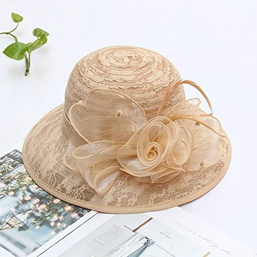 Organza Fascinator Hat - Women’s Wide Brim Church Bridal Tea Party Wedding Hat - Image 5