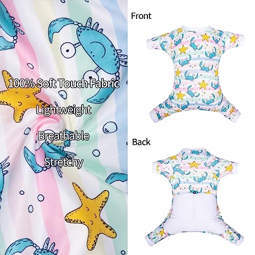Image of CuteBone Small Dog Pajamas Shirt Stretchy Summer Puppy Pjs Soft Cat Onesies Pet Clothes for Daily Wear DA22L