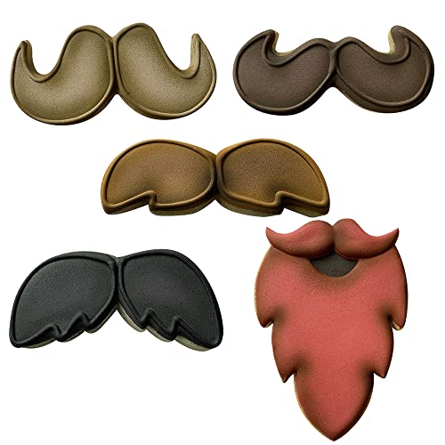 Keniao Beard/Mustache Cookie Cutter Set Father's Day, 5 Pcs, Stainless Steel #TOP1