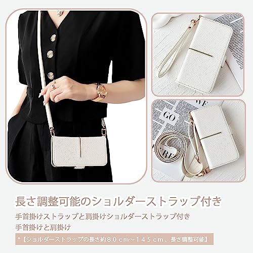 arrows We2 Plus ケース 手帳型 ショルダー 手作 スマホケース arrows We2 Plus おしゃれ かわいい 女性 レトロ F-51E カバー カード収納 シンプル 上品 アローズ We2 Plus ケース マグネット式 スタンド機能 肌感レザー 携帯ケース arrows We2 Plus ストラップ 人気 エレガント 手作(ホワイト メ レモン)