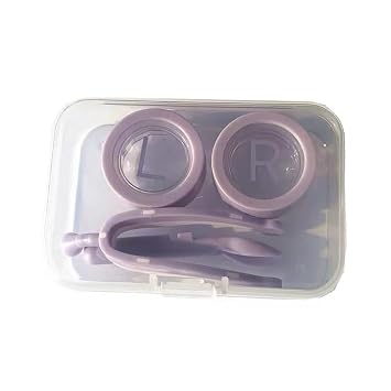 Soft Contact Lens Removal Kit with Contact Lens Inserter and Remover, Eye Lens Container with Tweezer Case, Portable Contact Lens Case for New Contact Lens Users and Girls with Long Nails for Everyday Use Purple