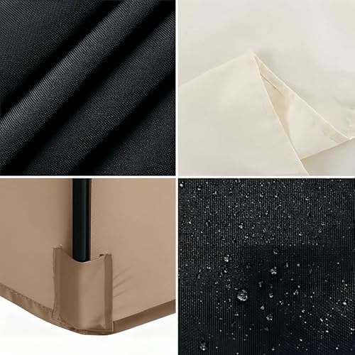 Patio Umbrella Replacement Canopy Square Cantilever Top Cover Outdoor,Replacement Parasol Canopy Cover Waterproof UV30+ Fabric 6/8 Arms Fits 200/270/300CM Standard & Cantilever Umbrellas Dur