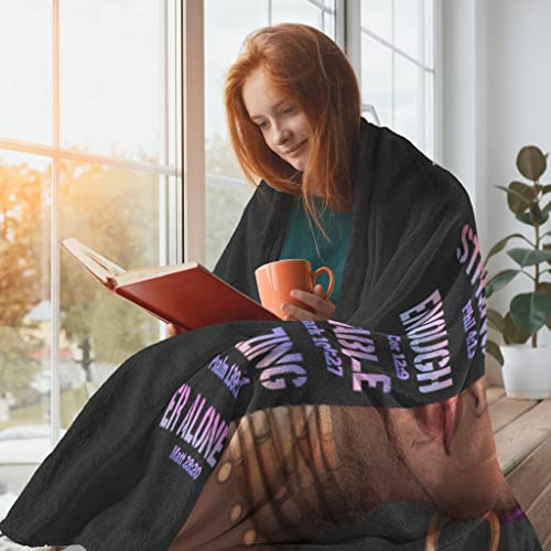 African American Woman Throw Blanket Ultra Soft Warm Cozy Lightweight Microfiber Blankets Flannel Sherpa Fuzzy Fluffy Plush Throws For Sofa Couch Bedding All Season 60"X50" #TOP3