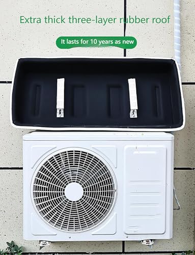 Copertura antipioggia per condizionatore d'aria per esterni, tettoia protettiva superiore in gomma per pompa di calore e condensatore, protezione resistente alle intemperie e protezione affidabile