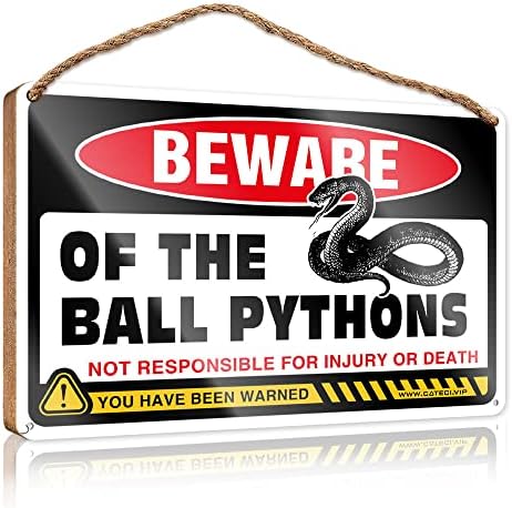 Beware The Python Sign For Front Door Beware Of Ball Pythons Wooden Sign Back Yard ...