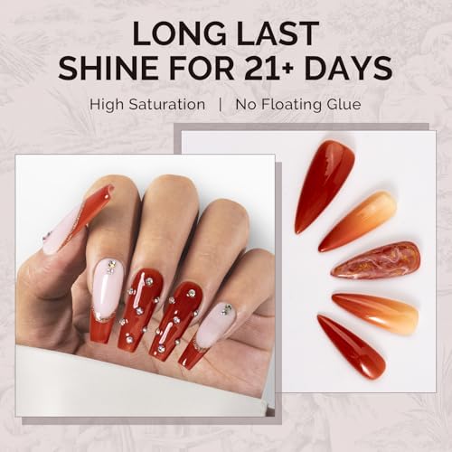 Image of MelodySusie Rust Red Gel Nail Polish,0.5fl oz Nails Soak Off UV LED Red Brown Gel Polish Gift for Women Nail Art Manicure Salon DIY Nail Design Decoration at Home-1745