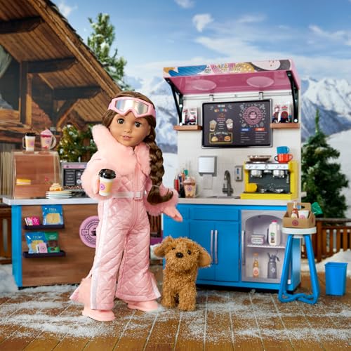 Image of American Girl Truly Me 18-inch Doll Pet Daffodil Doodle Dog with Magnetic Mouth to Hold Her Barbell Toy, For Ages 6+