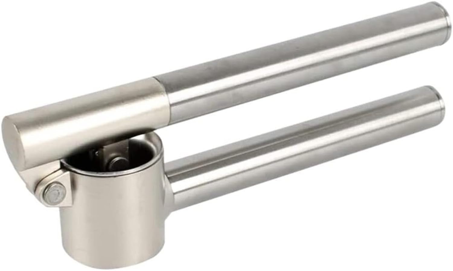 WOMGKDA Mincer Stainless Steel Garlic Press Crusher, Non-Slip Manual Squeezer Masher Breaker No Mess for Ginger and Cloves, Kitchen Gadget No Flying Cloves, Silver, 18.6 * 3cm
